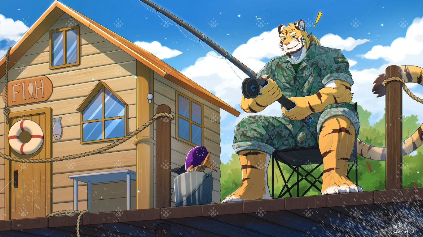 山海的常稿委托 by 刊刊, furry, 全身, 兽人