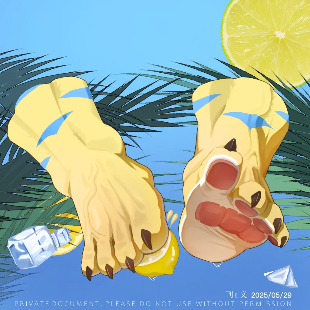 柠檬虎浩仔的jio by 刊刊, furry, 兽人, 脚