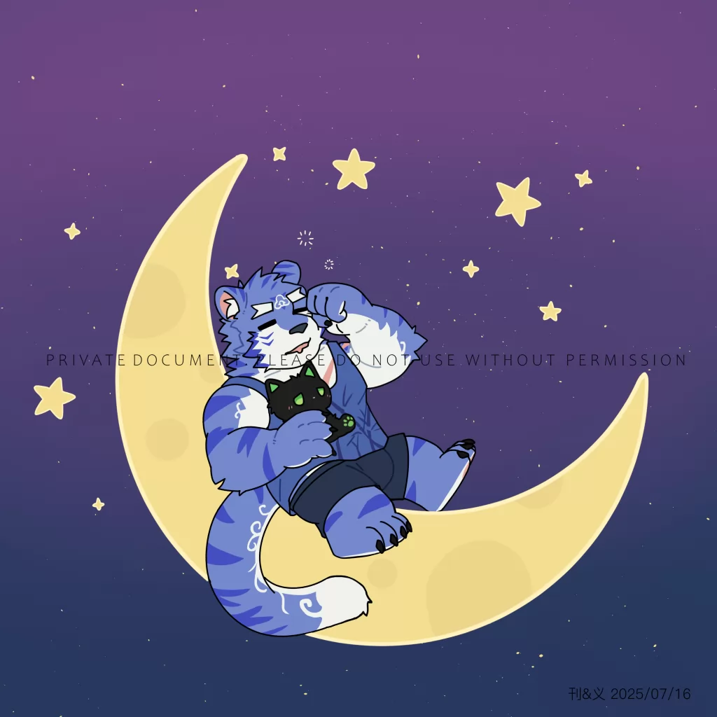 渡云蓝Q版 by 刊刊, furry, Q版, 全身