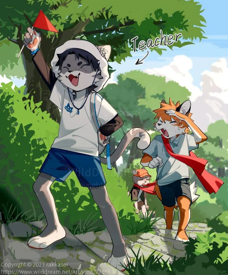 爬山 by 花生RKS, 兽人, 插图