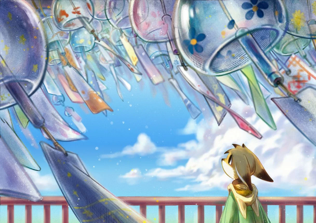 夏  by 黑霉, furry, 插画, 狐狸