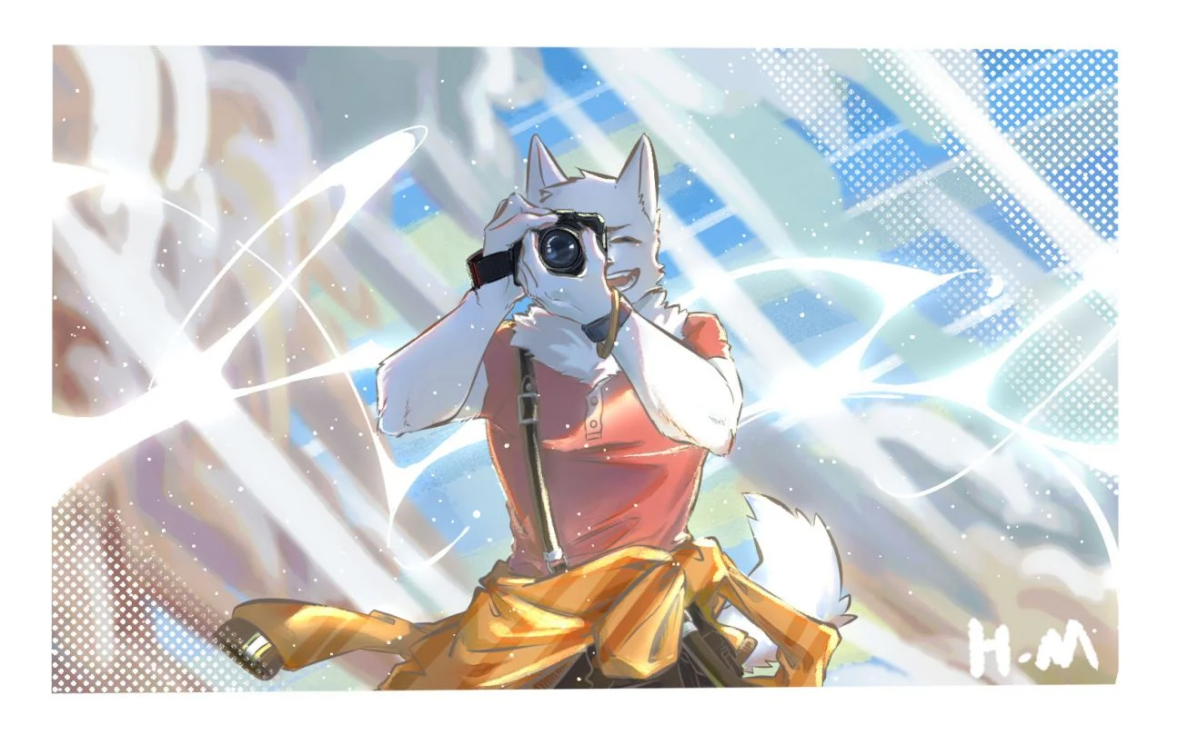 摄影 by 黑霉, 插画, furry, 犬