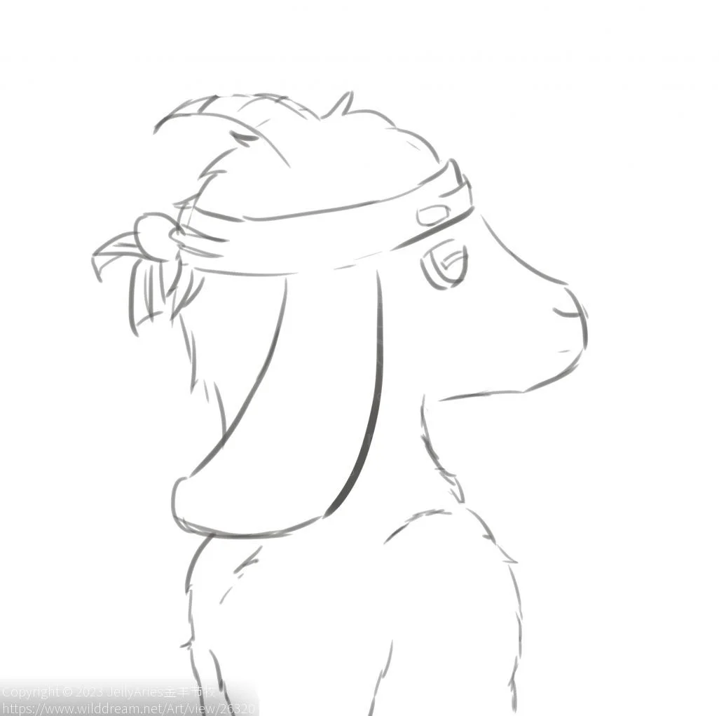 摸鱼230711 by JellyAries金羊节牧, 羊, sheep, furry, 半身, 原创