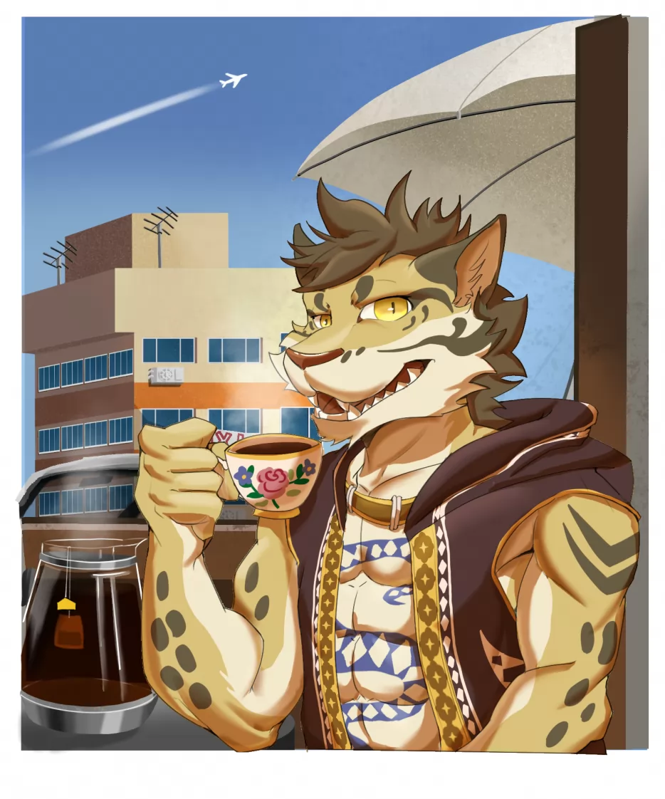 【同人】《克劳的下午茶时间——来一杯？》 by DAYUNHE, 家有大猫, 李克劳, 云豹, 下午茶