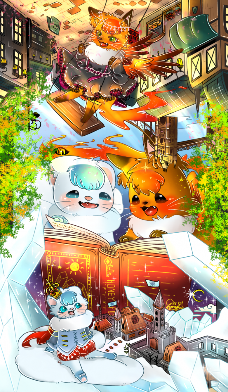 不一樣的故事 by 蜜糖狐, furry, oc, furryart, drawing, 獸人, 狐, 雪貂, fox