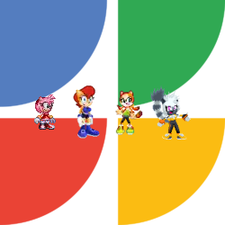 Amy, Sally, Marine and Tangle and the new Google Fiber logo by Marc Brown by shwapneel1999