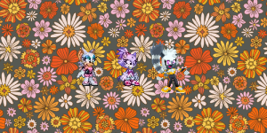 Rouge, Blaze and Tangle on the third flower pattern by Marc Brown by shwapneel1999
