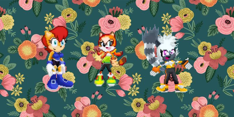 Sally, Marine and Tangle on the second flower pattern by Marc Brown by shwapneel1999