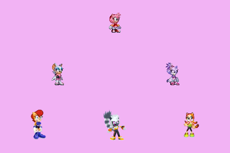 Amy, Tangle, Rouge, Blaze, Sally and Marine on the eighth new background by Marc Brown by shwapneel1999