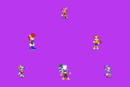Amy, Tangle, Rouge, Blaze, Sally and Marine on the sixth new background by Marc Brown by shwapneel1999