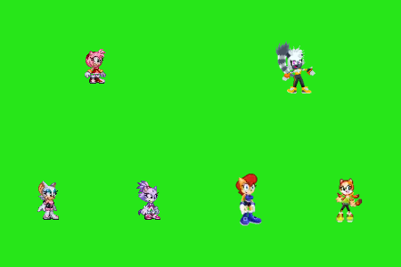 Amy, Tangle, Rouge, Blaze, Sally and Marine on the fourth new background by Marc Brown by shwapneel1999