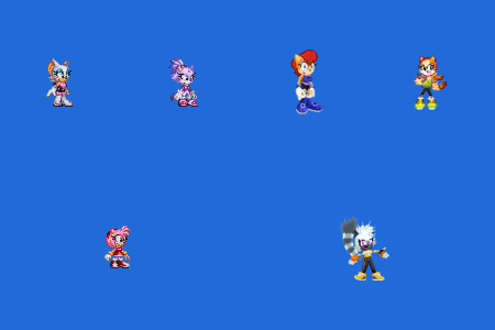 Amy, Tangle, Rouge, Blaze, Sally and Marine on the third new background by Marc Brown by shwapneel1999