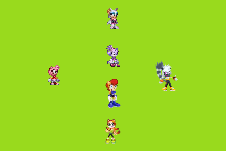 Amy, Tangle, Rouge, Blaze, Sally and Marine on the second new background by Marc Brown by shwapneel1999