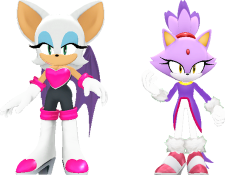 rouge_and_blaze_as_3d_sprites by shwapneel1999