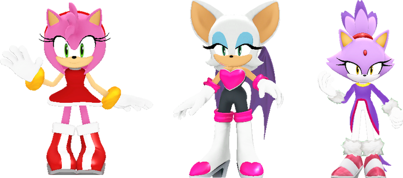 amy_rouge_and_blaze_as_3d_sprites by shwapneel1999