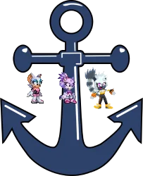 Rouge, Blaze and Tangle and the anchor by Marc Brown by shwapneel1999