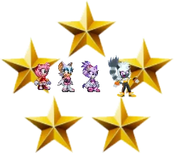 Amy, Rouge, Blaze and Tangle and five stars part two by Marc Brown by shwapneel1999