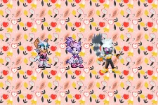Rouge, Blaze and Tangle on the fourth fruit pattern by Marc Brown