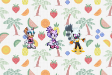 Rouge, Blaze and Tangle on the second fruit pattern by Marc Brown by shwapneel1999