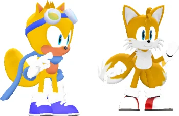3d_ray_and_tails_sprites by shwapneel1999