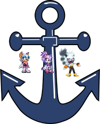 Rouge, Blaze and Tangle and the anchor by Marc Brown by shwapneel1999