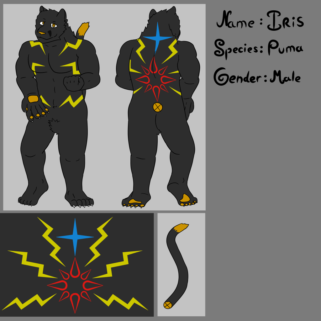 Iris Ref Sheet No Equip by Dragonmemo, Puma, ref, ref sheet, reference, sheet