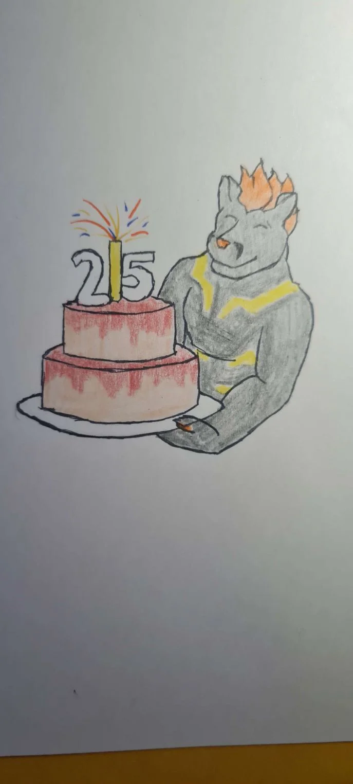 Happy Birthday Myself ! (1/2) by Dragonmemo, furry, Puma, cougar, mountain, lion, feline, iris, baking
