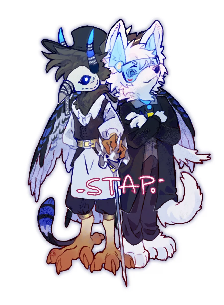 Ark and his friend by 星木, 有偿委托, furry, 兽绘, 插画