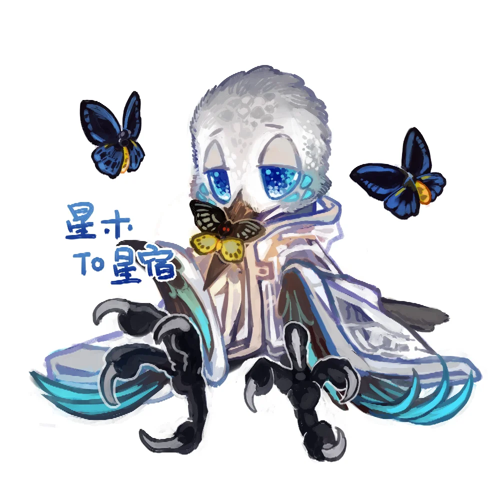 羽枝 by 星木, OC, 厚涂, furry oc, furry, 蜂鸟, 全身