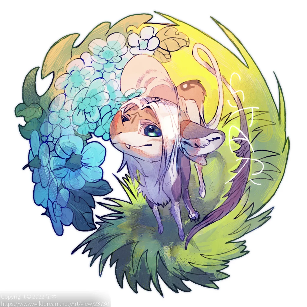 屿更咪 by 星木, furry, furry oc, 全身, 兽绘, 场景, 插画