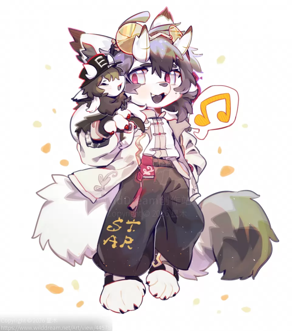 🎶 by 星木, furry, 全身, 兽绘, 立绘