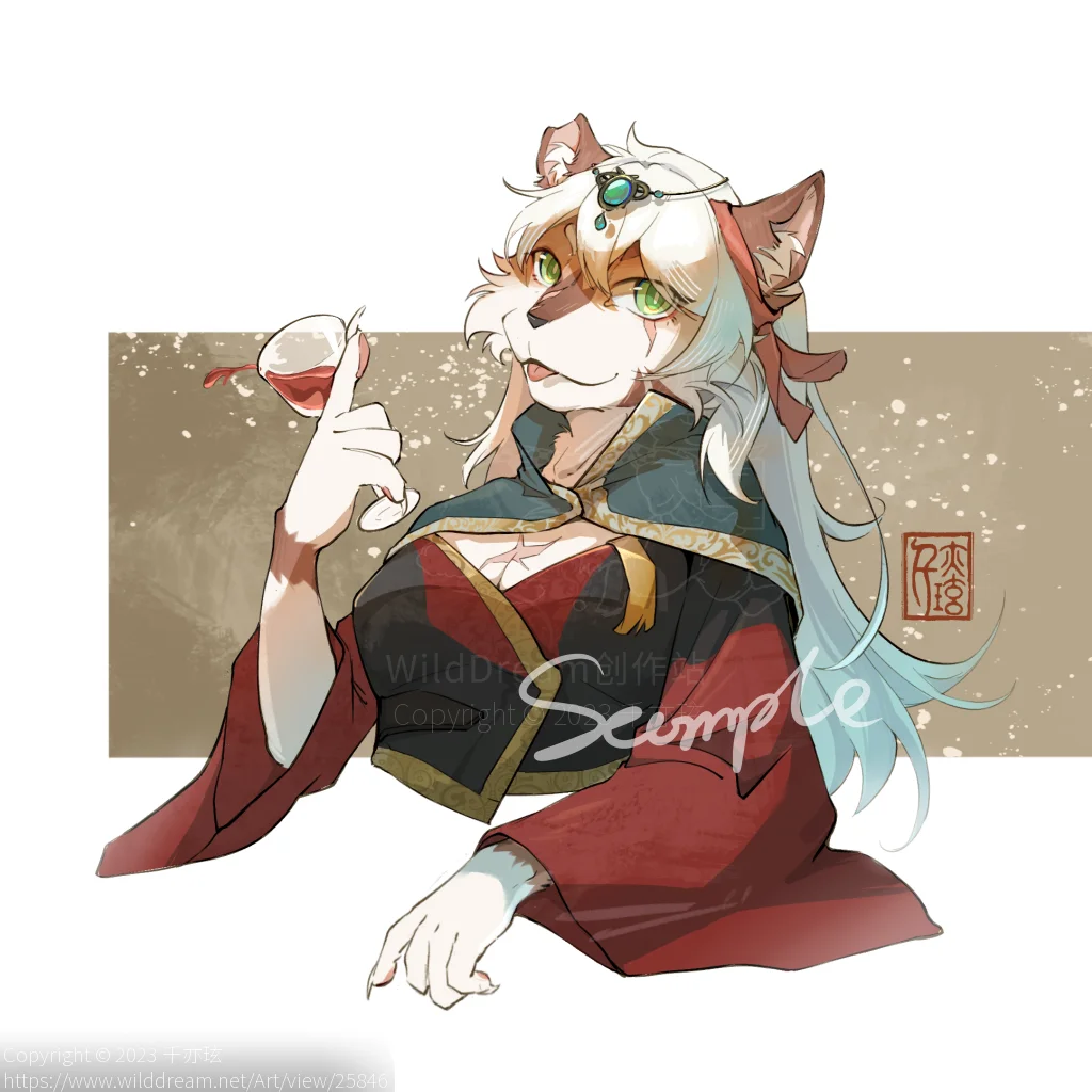 侠客与红酒 by 千亦玹, furry, 兽设, 插图 , 猫科动物