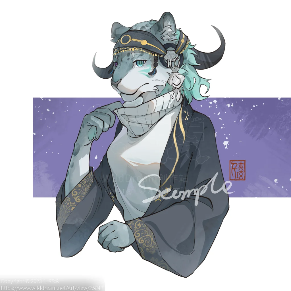 雪之哀 by 千亦玹, furry, 兽设, 猫科动物, 插图 