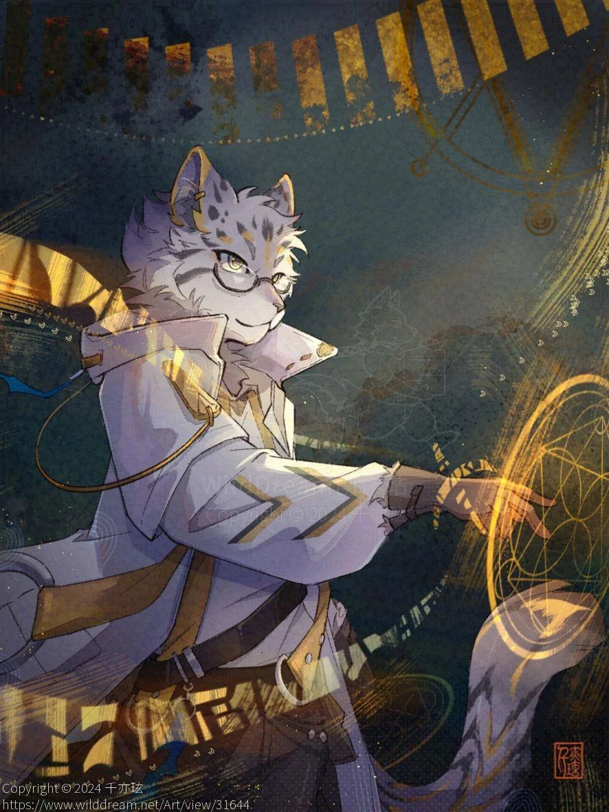 止殇 by 千亦玹, furry, 兽设, 猫科动物, 插图 , 兔狲