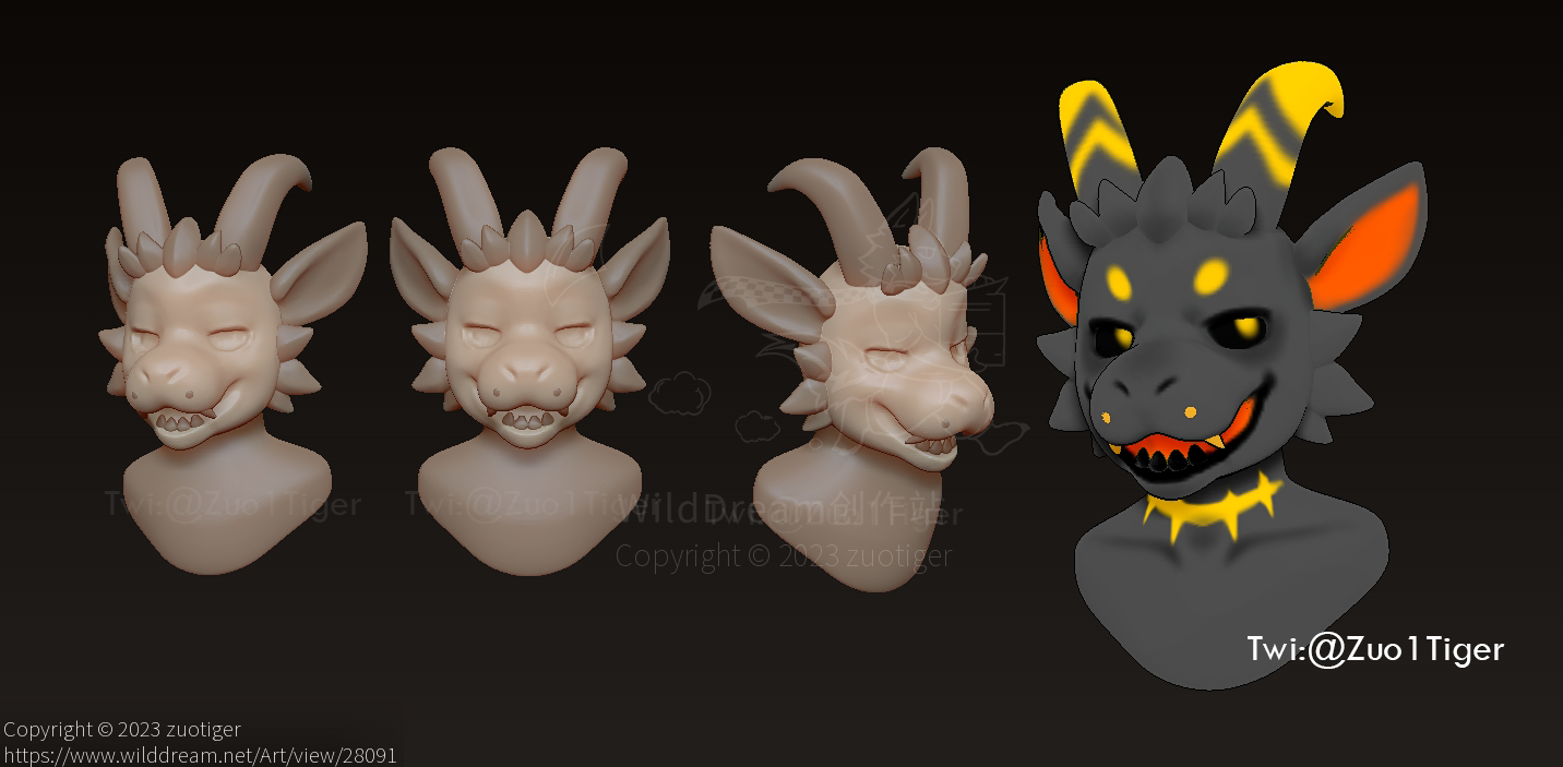 【zbrush】day7-1107 by zuotiger, 3D, zbrush, 白百冰, 练习