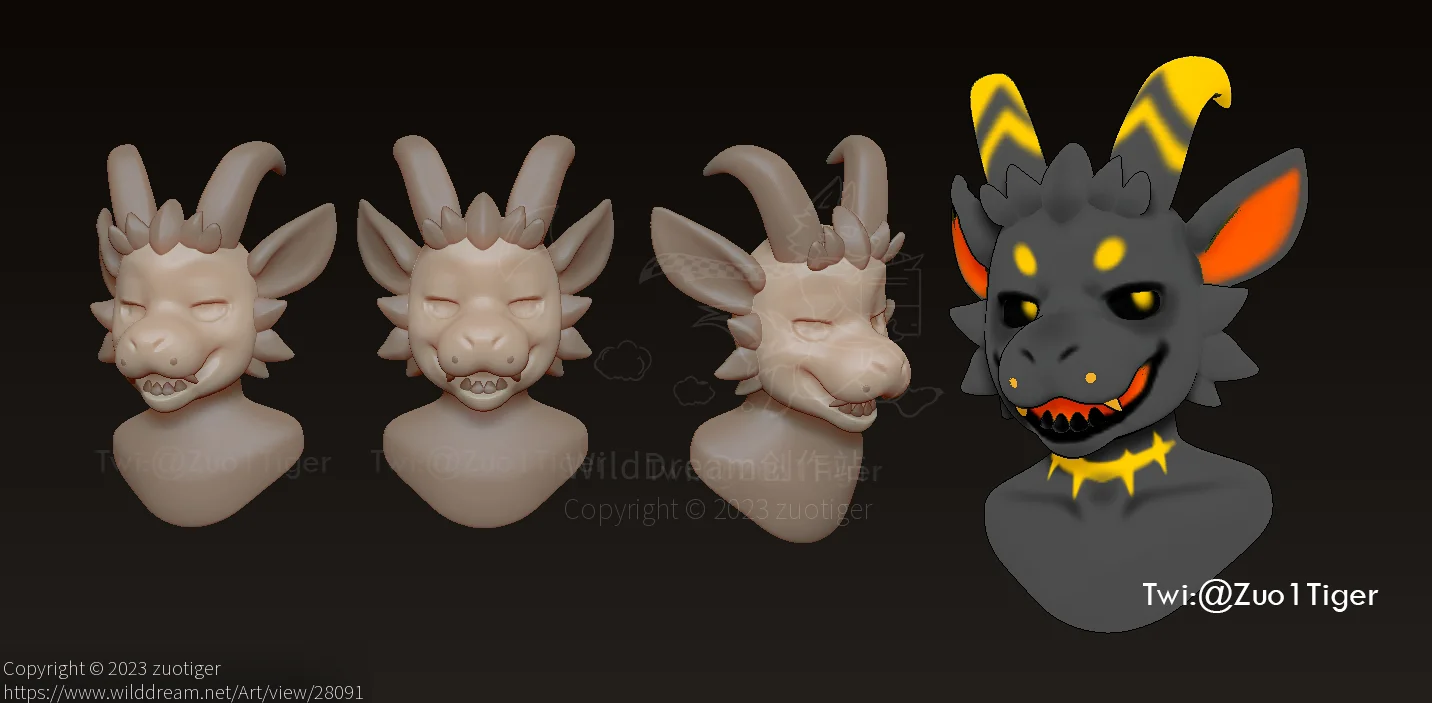 【zbrush】day7-1107 by zuotiger, 练习, 白百冰, zbrush, 3D