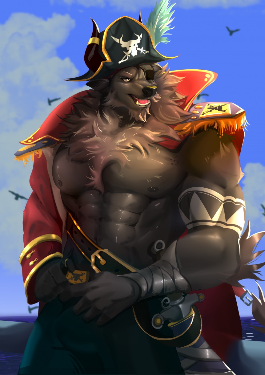 海盗船长--老牛 by Fazwolf菲斯, furry