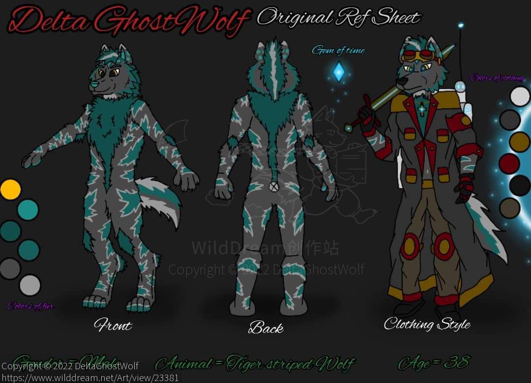 Delta's Reference Sheet by DeltaGhostWolf, Delta GhostWolf , Furry, Furry Fandom, Furry OC , Original artworks 